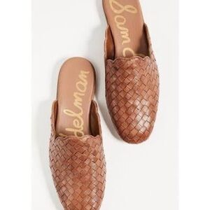 Sam Edelman Katy Woven Brown Leather Slide Mules | Women’s Size 8